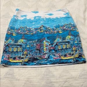 Venice city print skirt